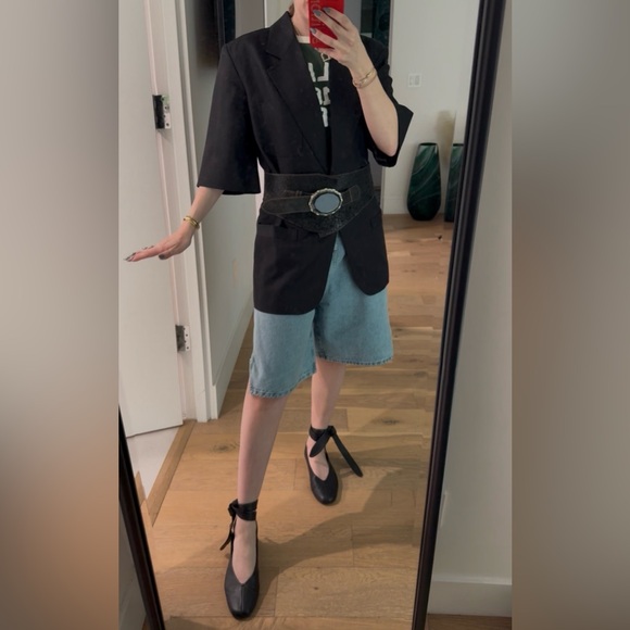 Italian leather and lucite belt - Picture 2 of 6